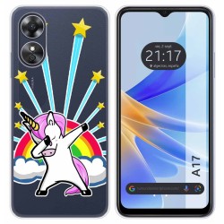 Funda Silicona Transparente para Oppo A17 diseño Unicornio Dibujos