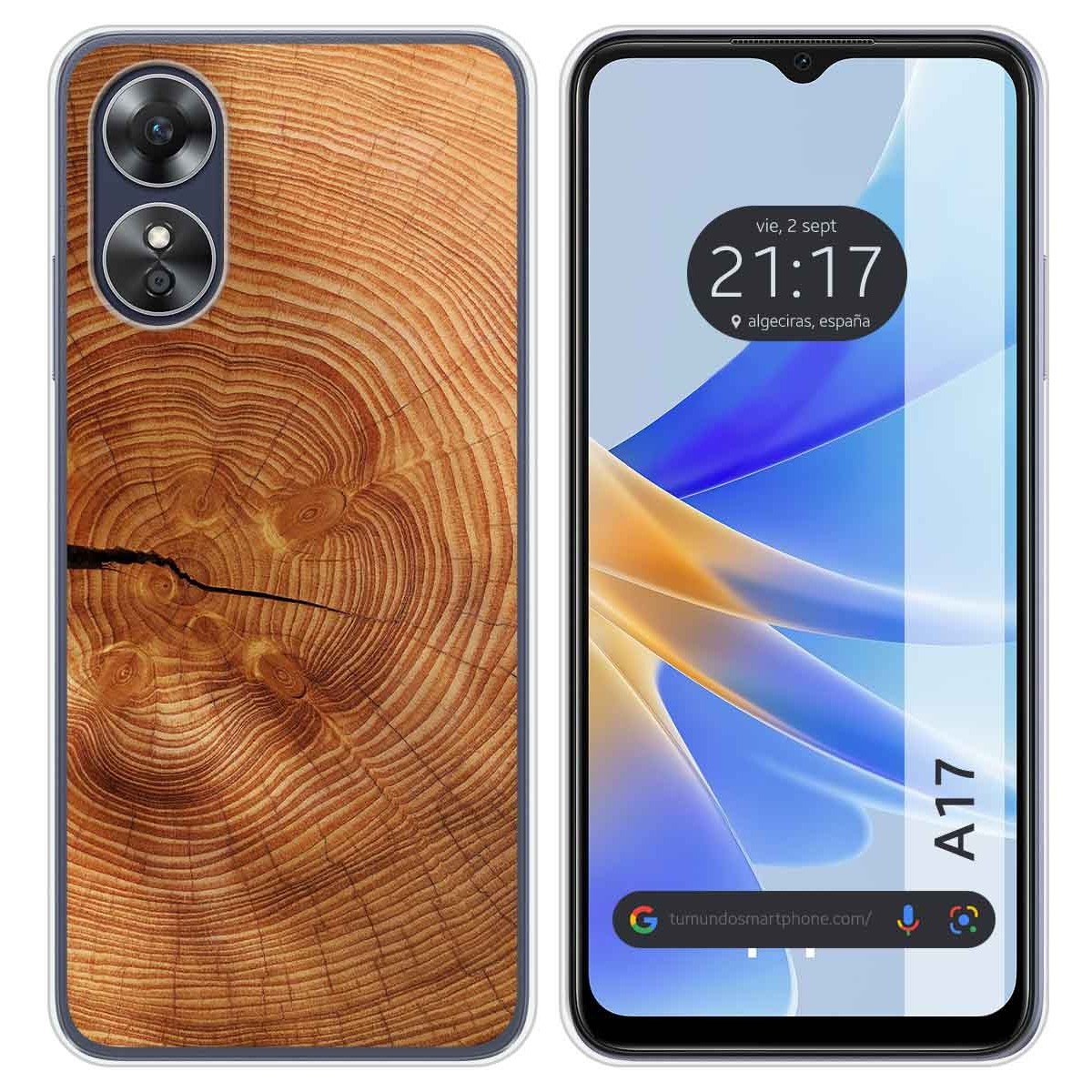 Funda Silicona para Oppo A17 diseño Madera 04 Dibujos