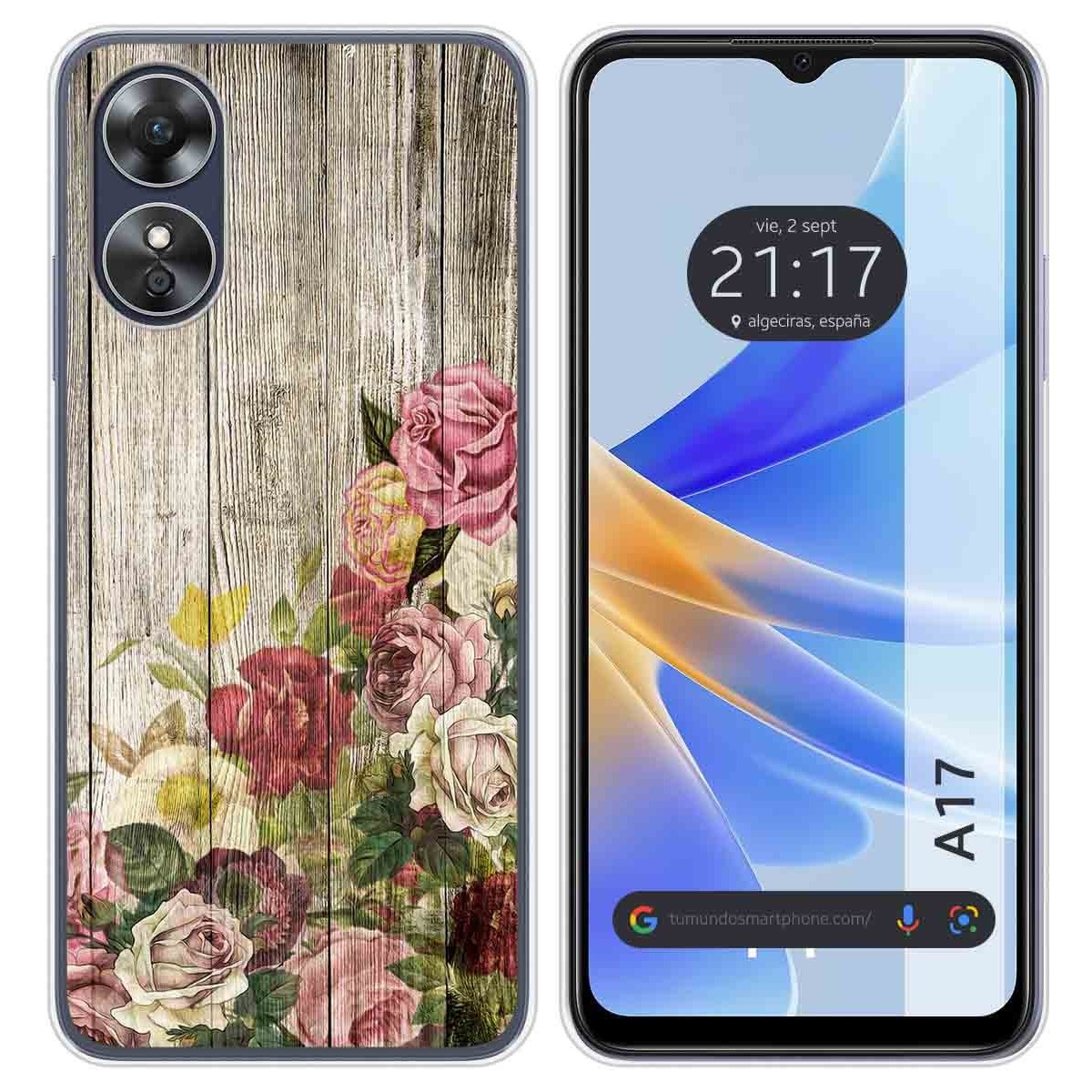 Funda Silicona para Oppo A17 diseño Madera 08 Dibujos
