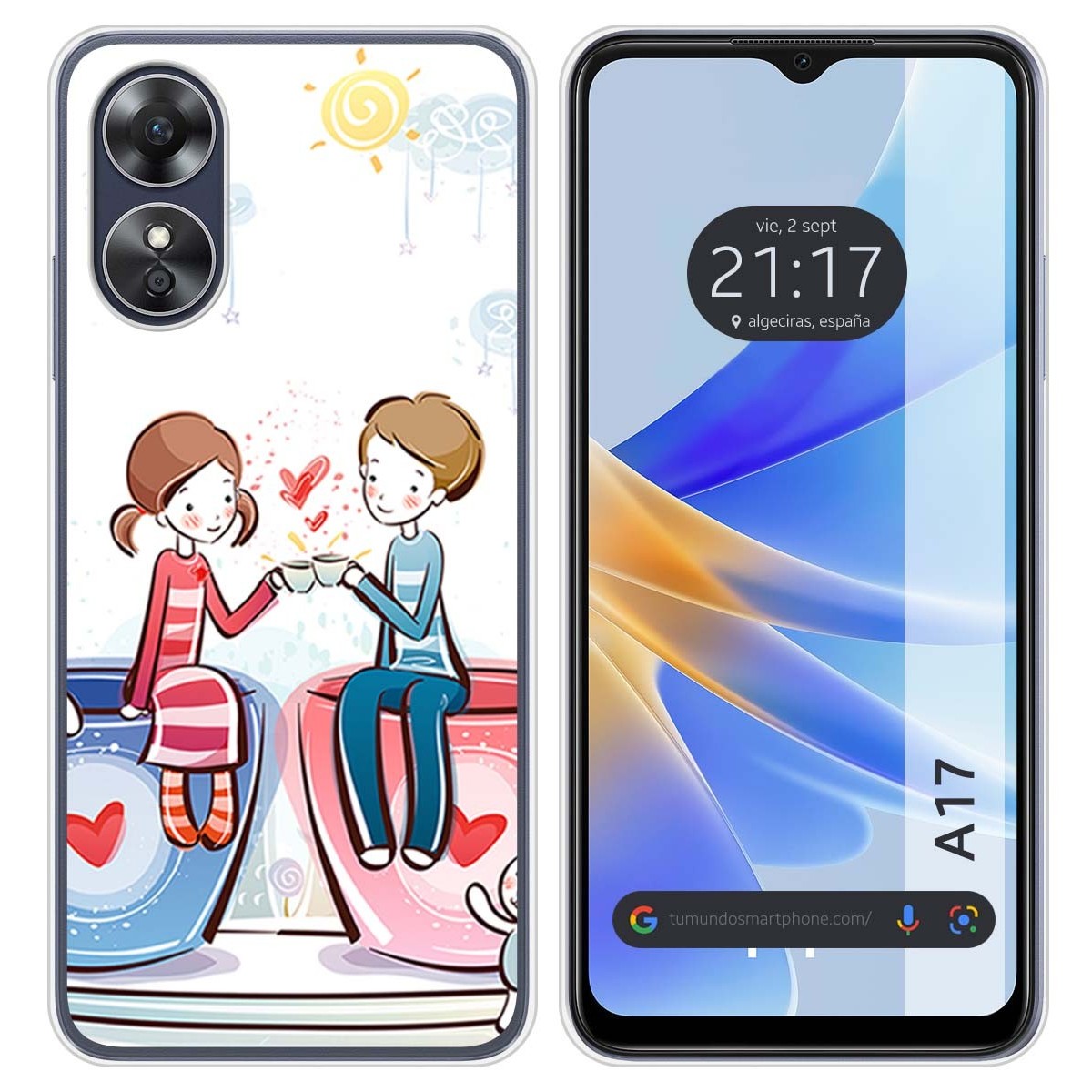 Funda Silicona para Oppo A17 diseño Café Dibujos