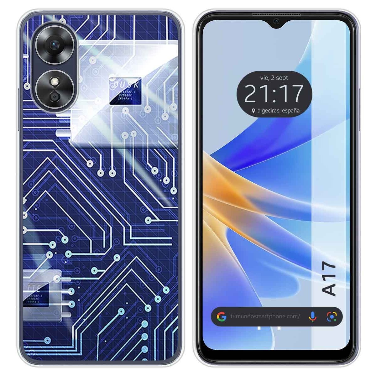 Funda Silicona para Oppo A17 diseño Circuito Dibujos