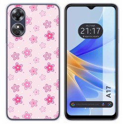 Funda Silicona para Oppo A17 diseño Flores Dibujos