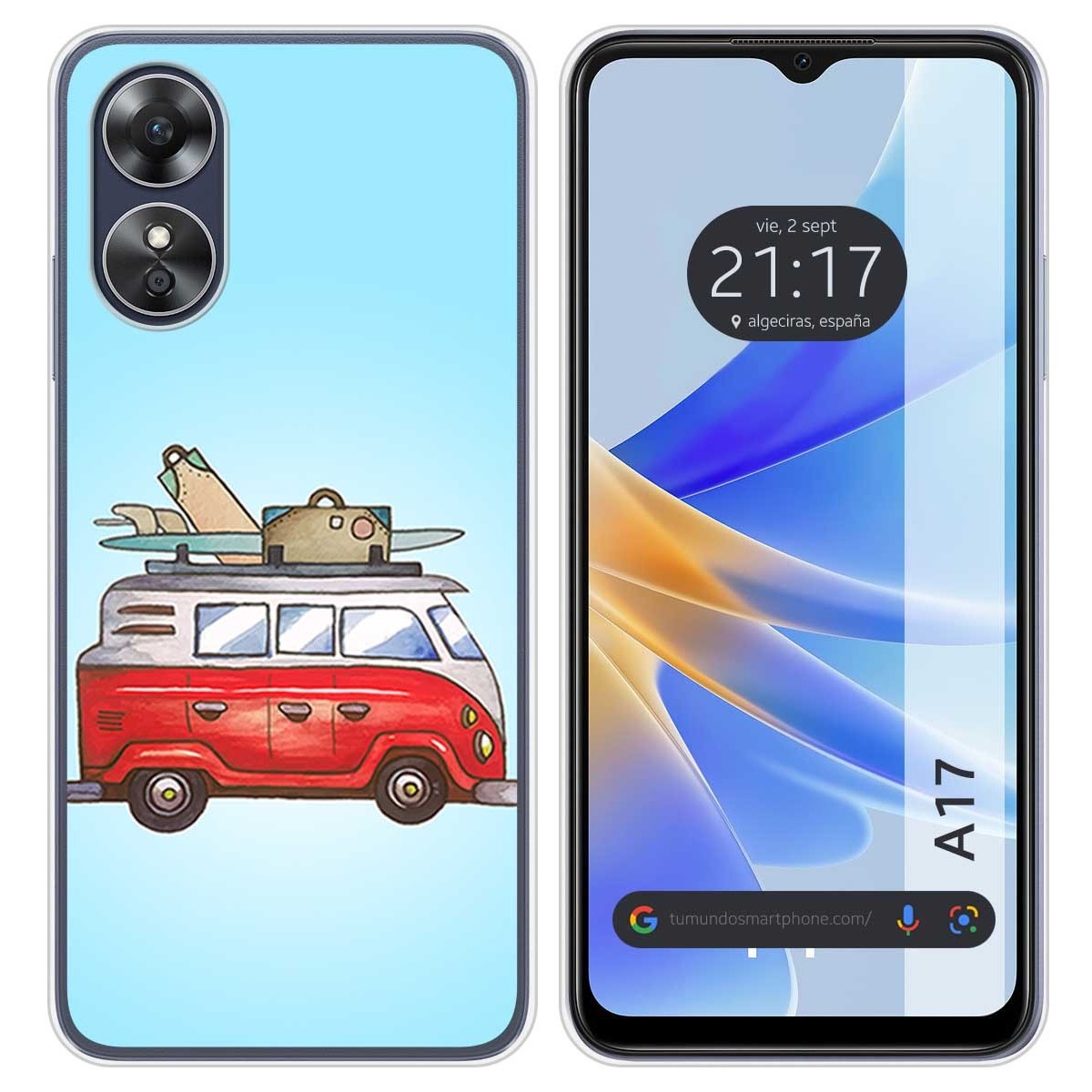 Funda Silicona para Oppo A17 diseño Furgoneta Dibujos