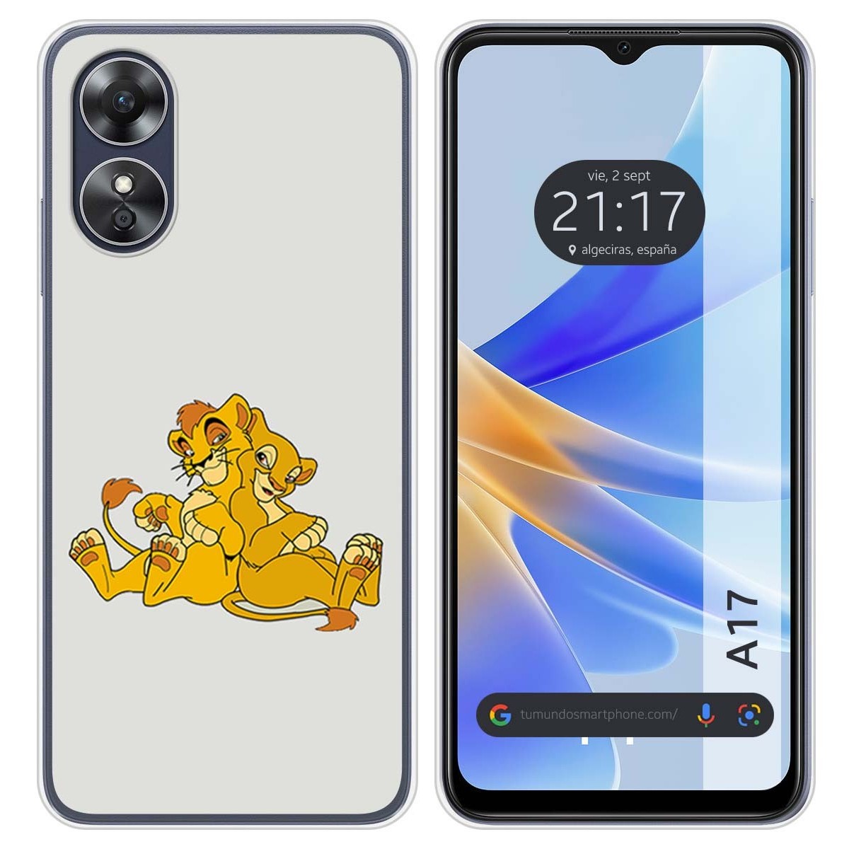 Funda Silicona para Oppo A17 diseño Leones Dibujos