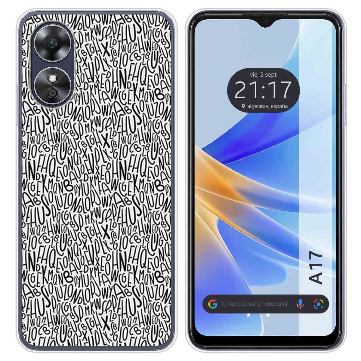 Funda Silicona para Oppo A17 diseño Letras Dibujos