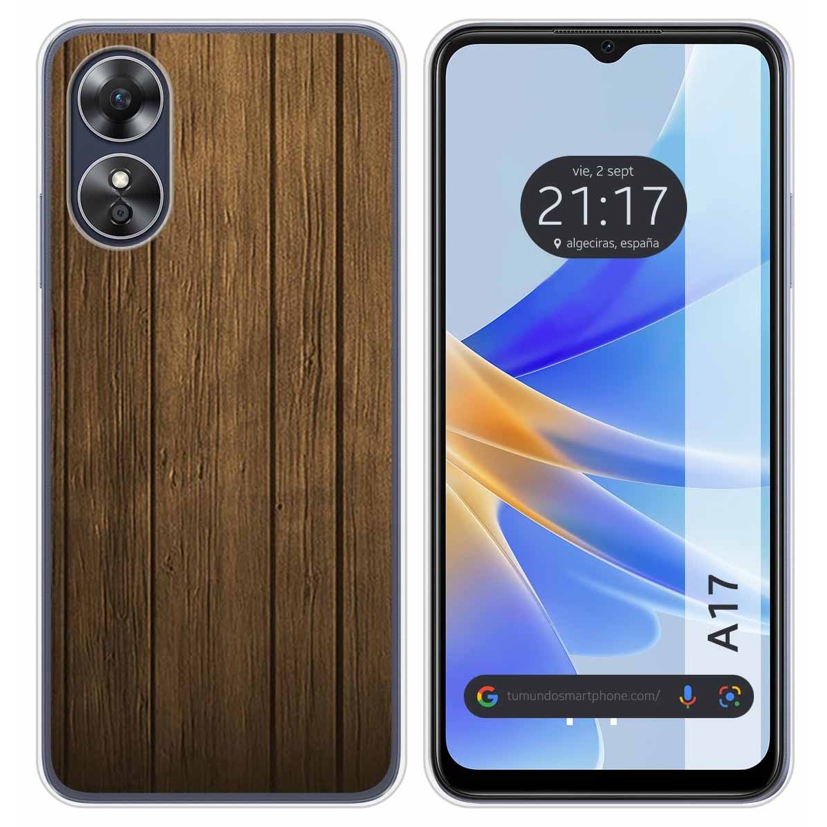 Funda Silicona para Oppo A17 diseño Madera Dibujos
