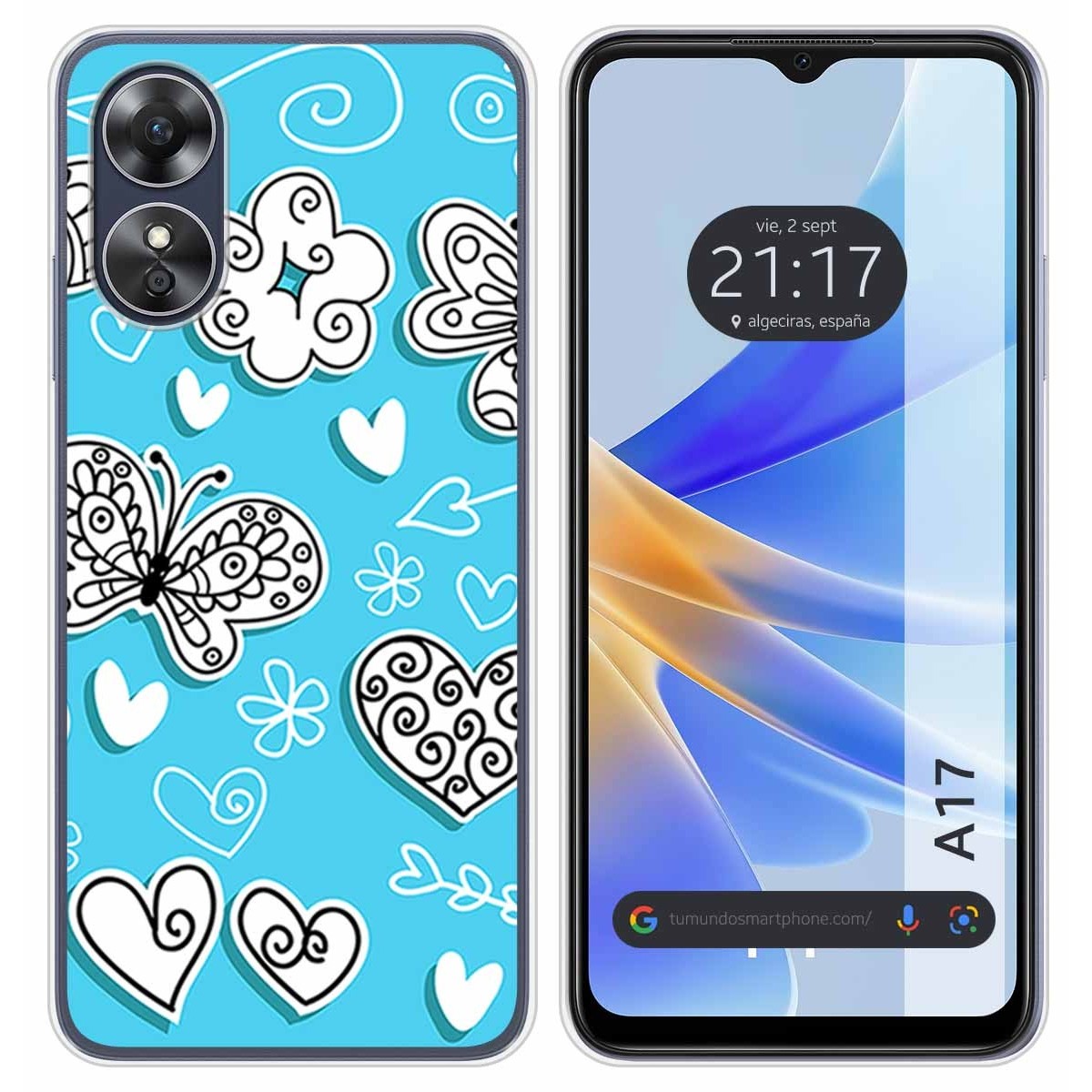 Funda Silicona para Oppo A17 diseño Mariposas Dibujos