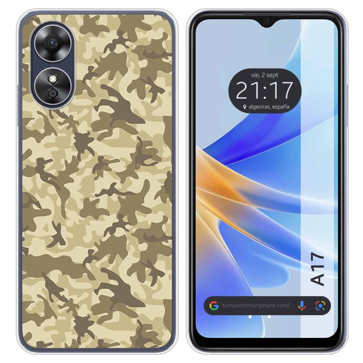 Funda Silicona para Oppo A17 diseño Sand Camuflaje Dibujos