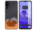 Funda Silicona Transparente para TCL 40 R 5G diseño Bufalo Dibujos