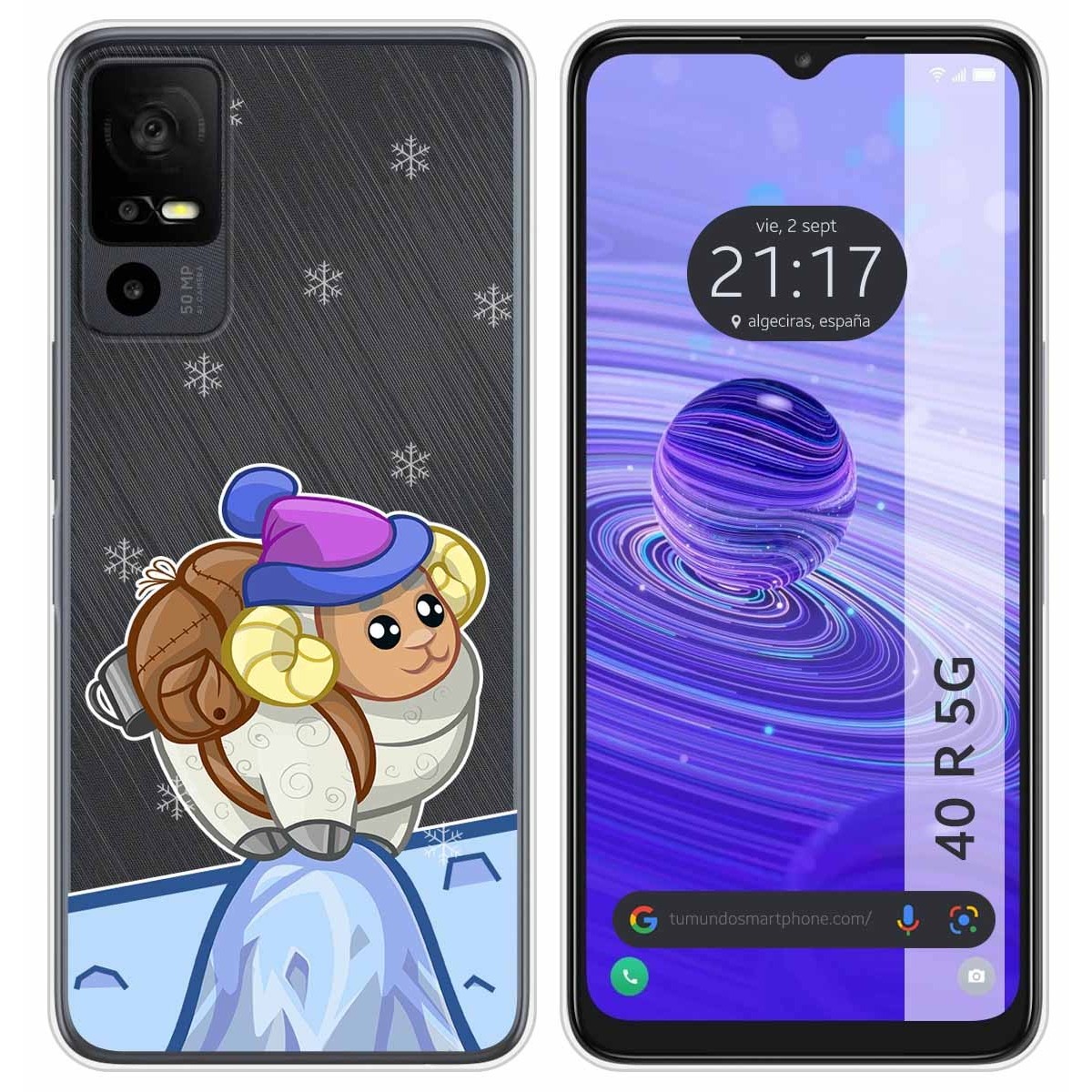 Funda Silicona Transparente para TCL 40 R 5G diseño Cabra Dibujos