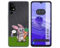Funda Silicona Transparente para TCL 40 R 5G diseño Conejo Dibujos