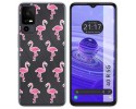 Funda Silicona Transparente para TCL 40 R 5G diseño Flamenco Dibujos