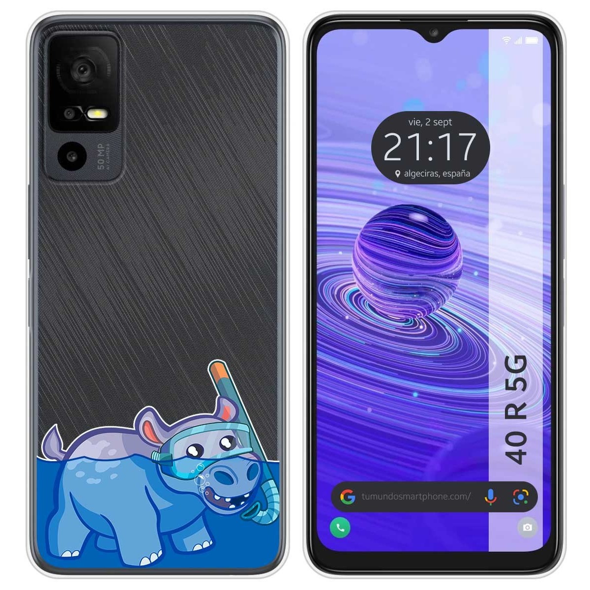 Funda Silicona Transparente para TCL 40 R 5G diseño Hipo Dibujos