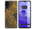 Funda Silicona Transparente para TCL 40 R 5G diseño Hojas Dibujos