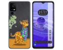 Funda Silicona Transparente para TCL 40 R 5G diseño Jirafa Dibujos