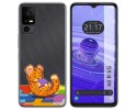Funda Silicona Transparente para TCL 40 R 5G diseño Leopardo Dibujos
