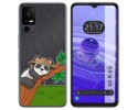 Funda Silicona Transparente para TCL 40 R 5G diseño Panda Dibujos