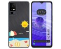 Funda Silicona Transparente para TCL 40 R 5G diseño Playa Dibujos
