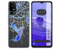 Funda Silicona Transparente para TCL 40 R 5G diseño Plumas Dibujos