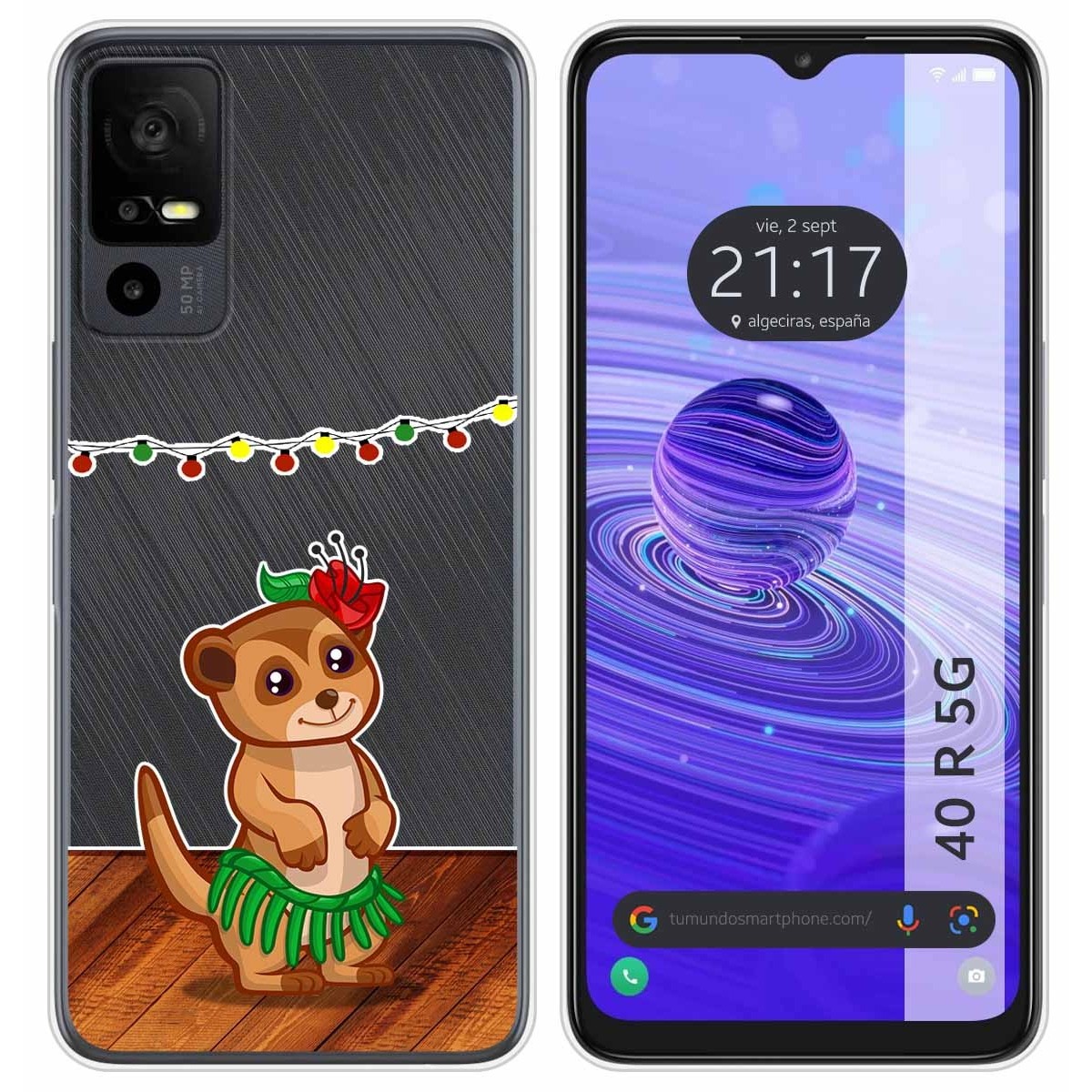Funda Silicona Transparente para TCL 40 R 5G diseño Suricata Dibujos