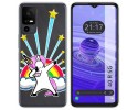 Funda Silicona Transparente para TCL 40 R 5G diseño Unicornio Dibujos