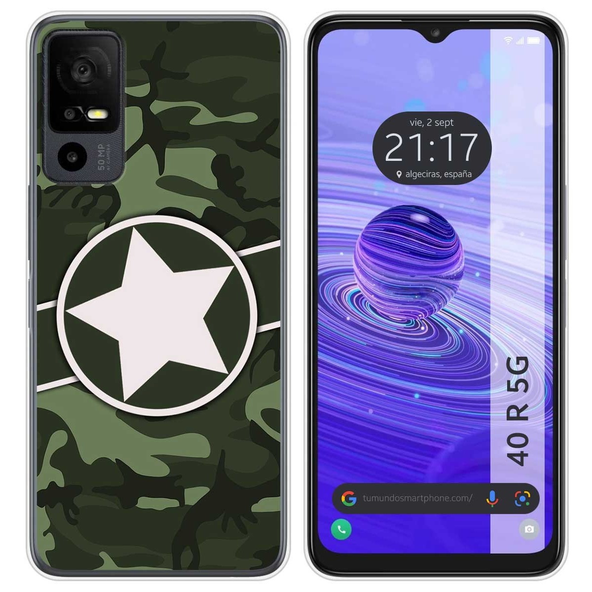 Funda Silicona para TCL 40 R 5G diseño Camuflaje 01 Dibujos