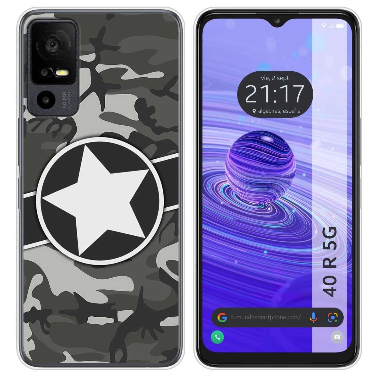 Funda Silicona para TCL 40 R 5G diseño Camuflaje 02 Dibujos