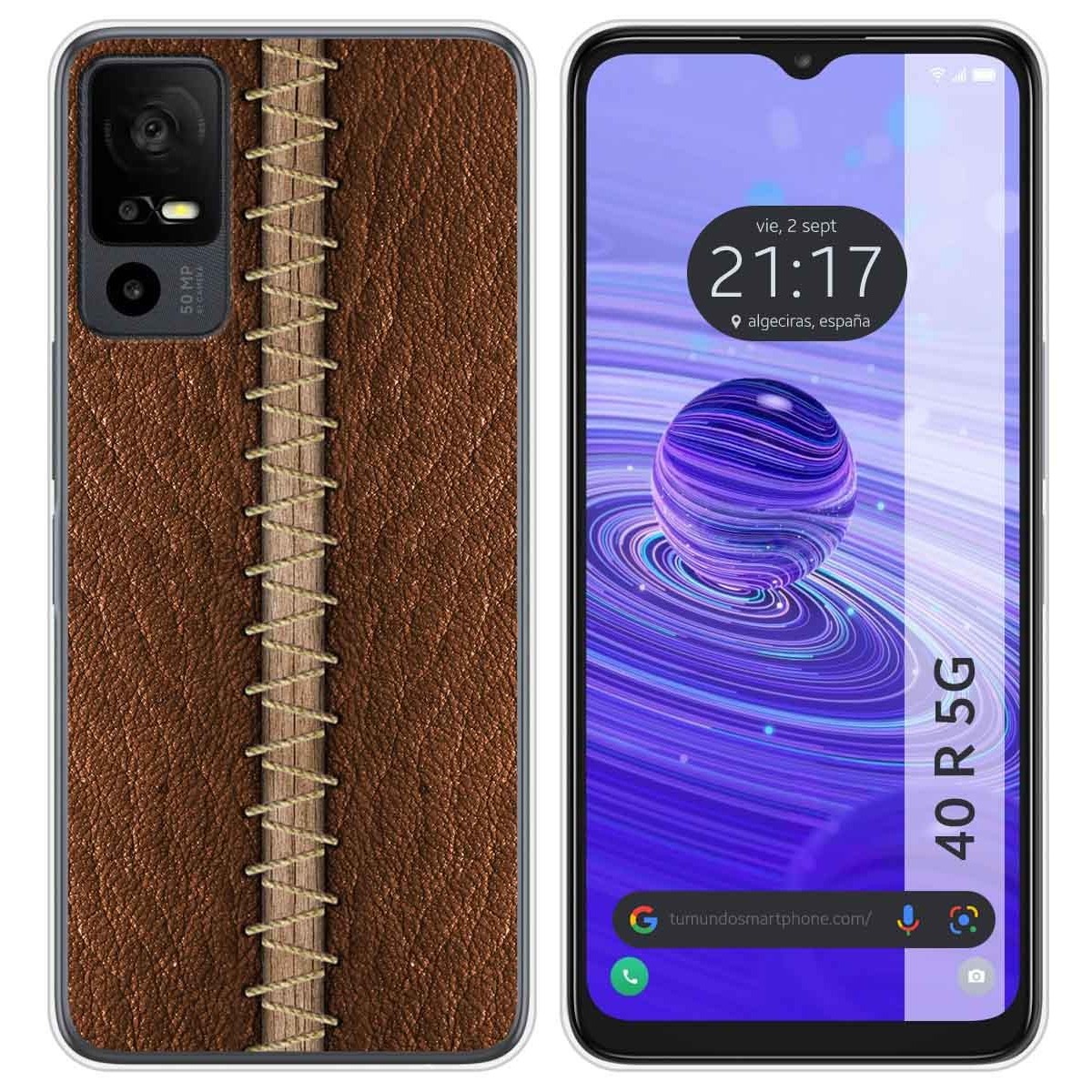 Funda Silicona para TCL 40 R 5G diseño Cuero 01 Dibujos