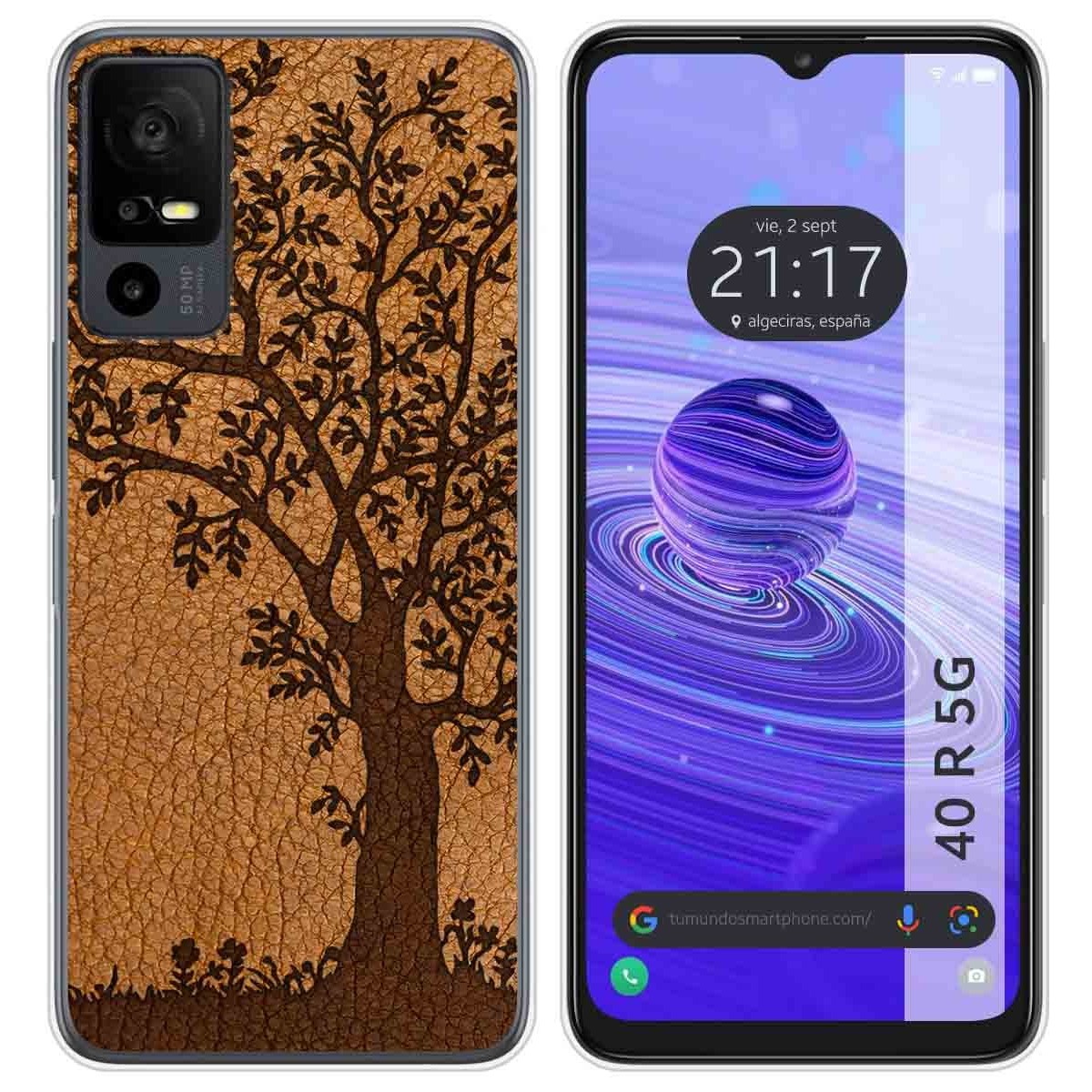 Funda Silicona para TCL 40 R 5G diseño Cuero 03 Dibujos