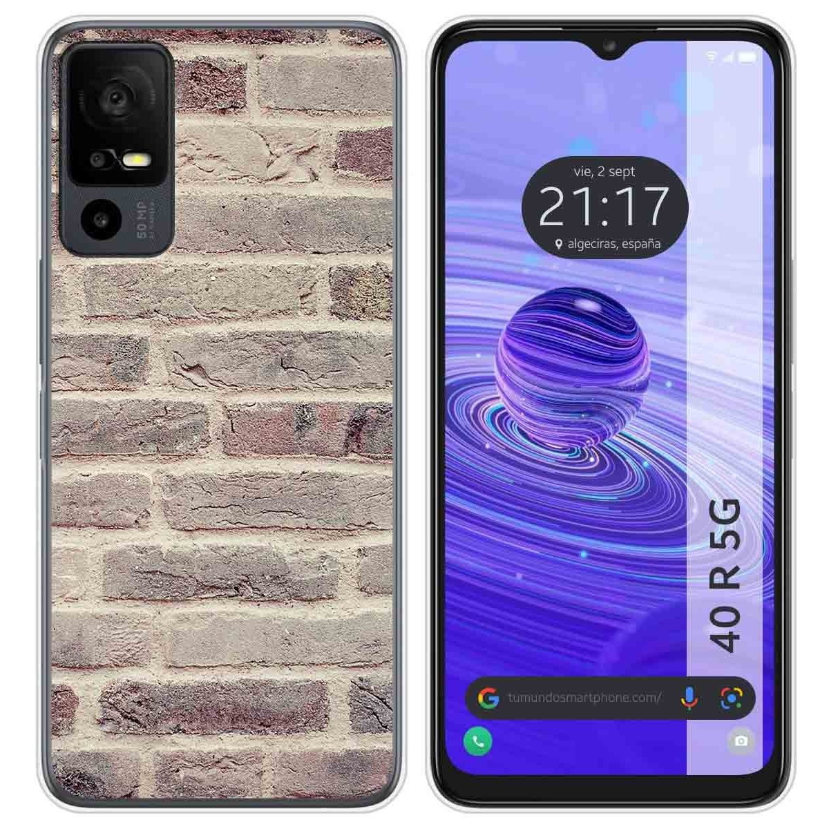 Funda Silicona para TCL 40 R 5G diseño Ladrillo 01 Dibujos