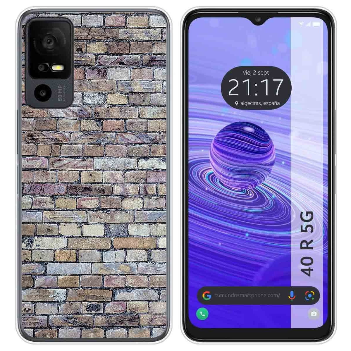 Funda Silicona para TCL 40 R 5G diseño Ladrillo 02 Dibujos