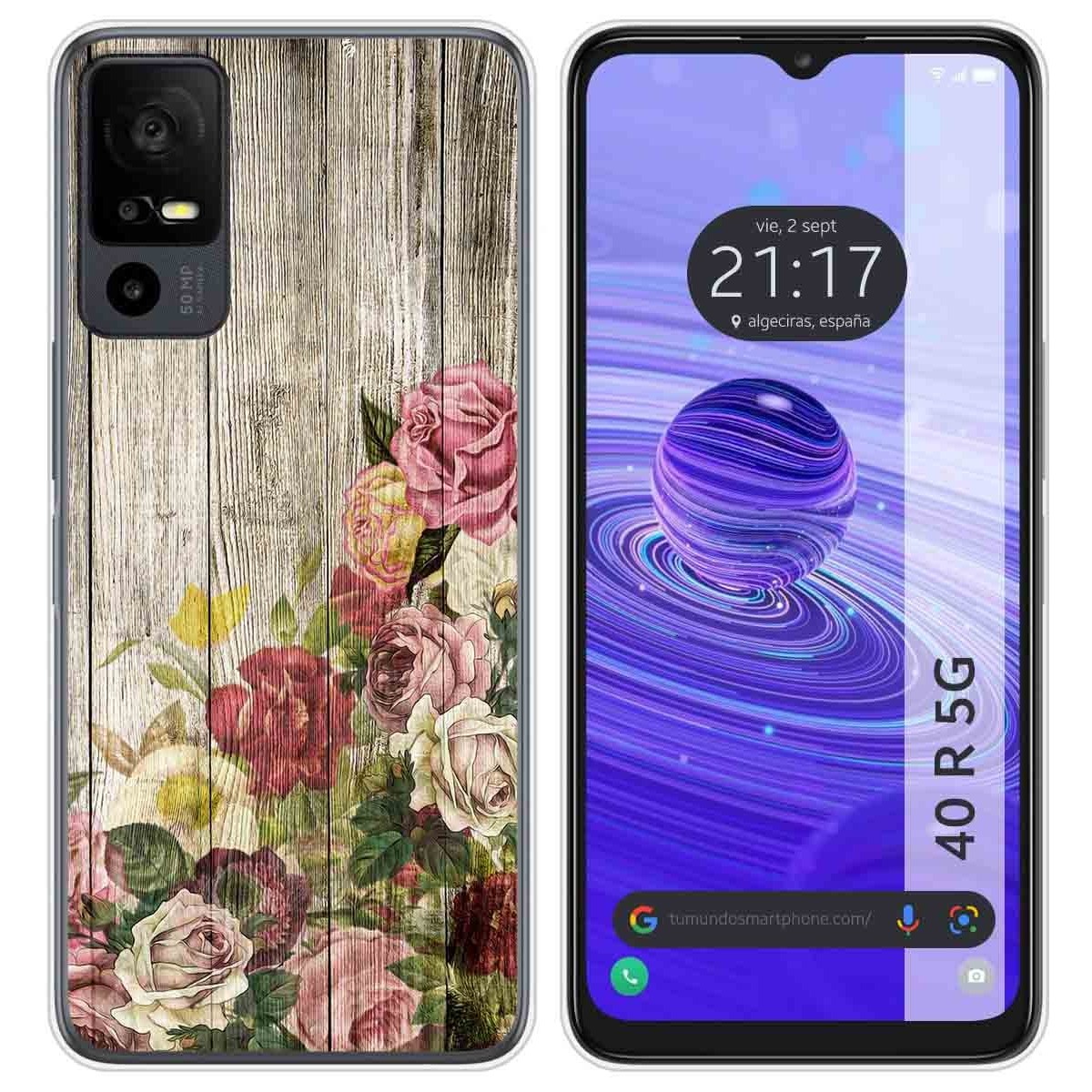 Funda Silicona para TCL 40 R 5G diseño Madera 08 Dibujos