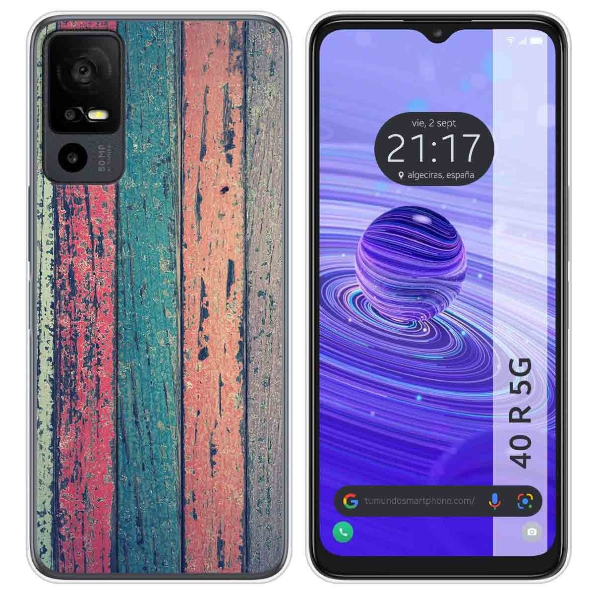 Funda Silicona para TCL 40 R 5G diseño Madera 10 Dibujos