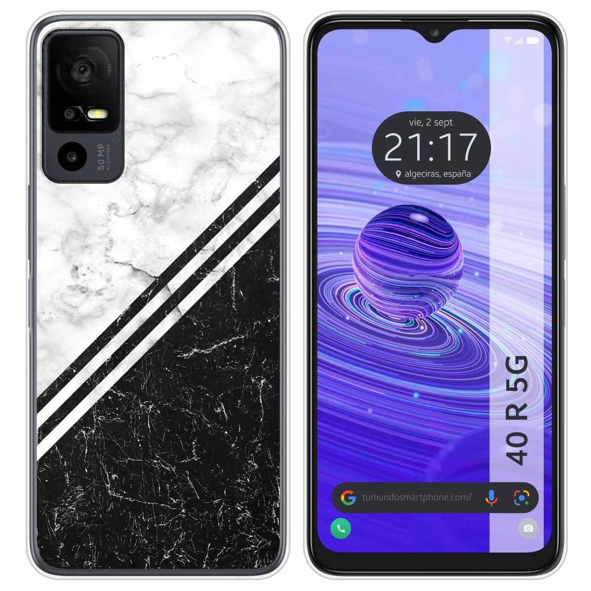 Funda Silicona para TCL 40 R 5G diseño Mármol 01 Dibujos