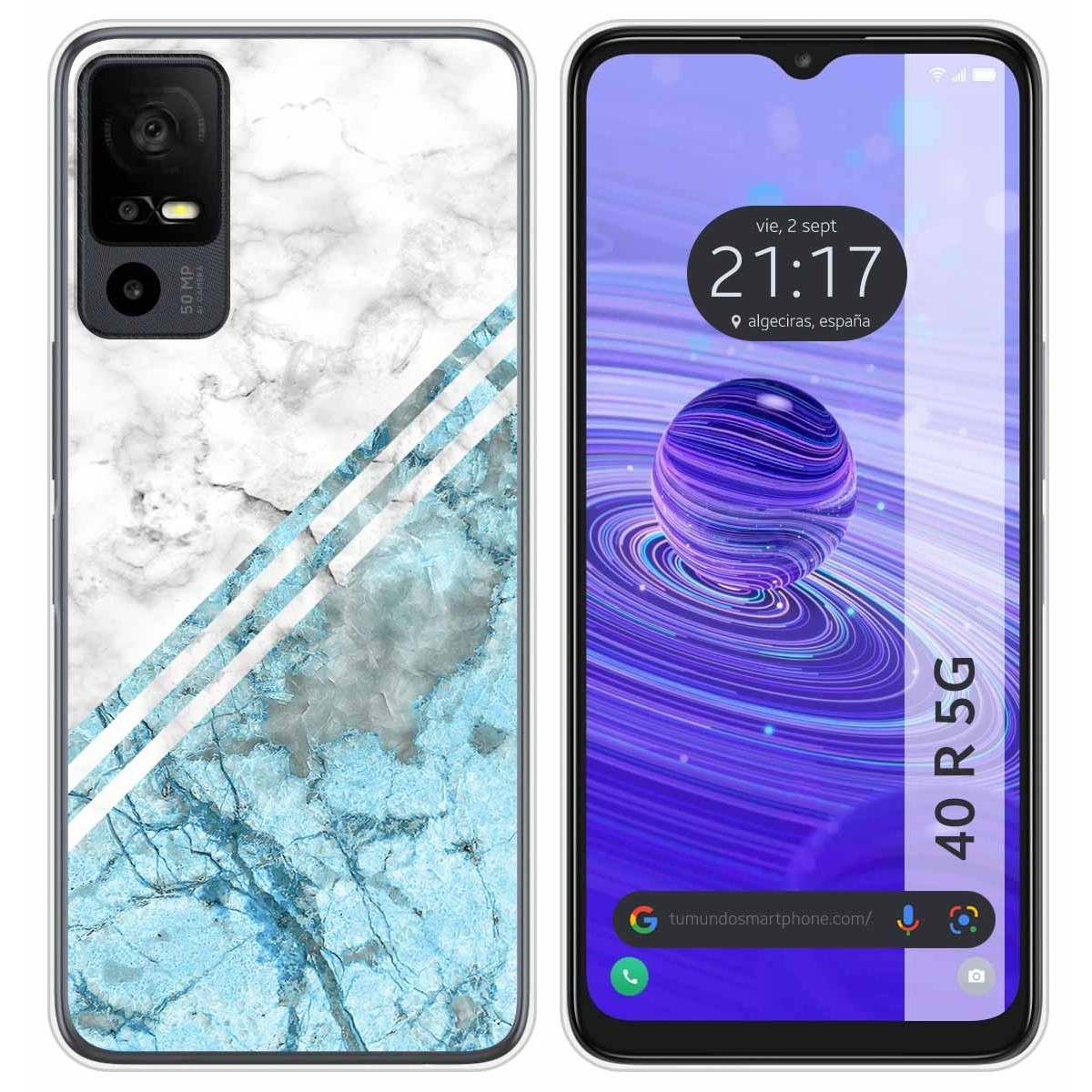 Funda Silicona para TCL 40 R 5G diseño Mármol 02 Dibujos