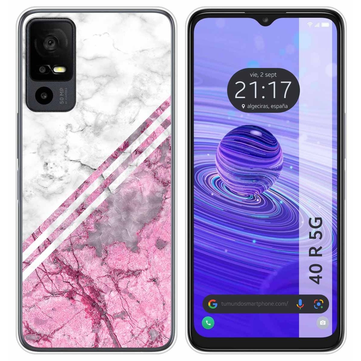 Funda Silicona para TCL 40 R 5G diseño Mármol 03 Dibujos