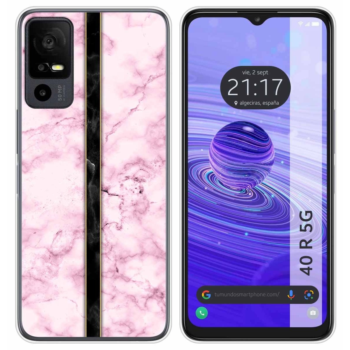 Funda Silicona para TCL 40 R 5G diseño Mármol 04 Dibujos