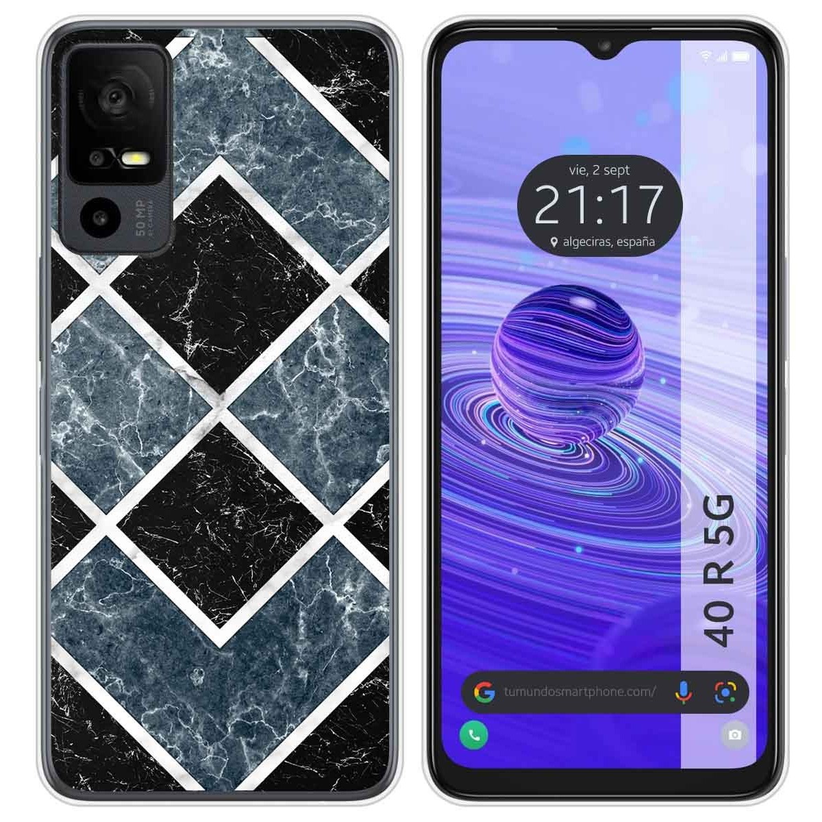 Funda Silicona para TCL 40 R 5G diseño Mármol 06 Dibujos