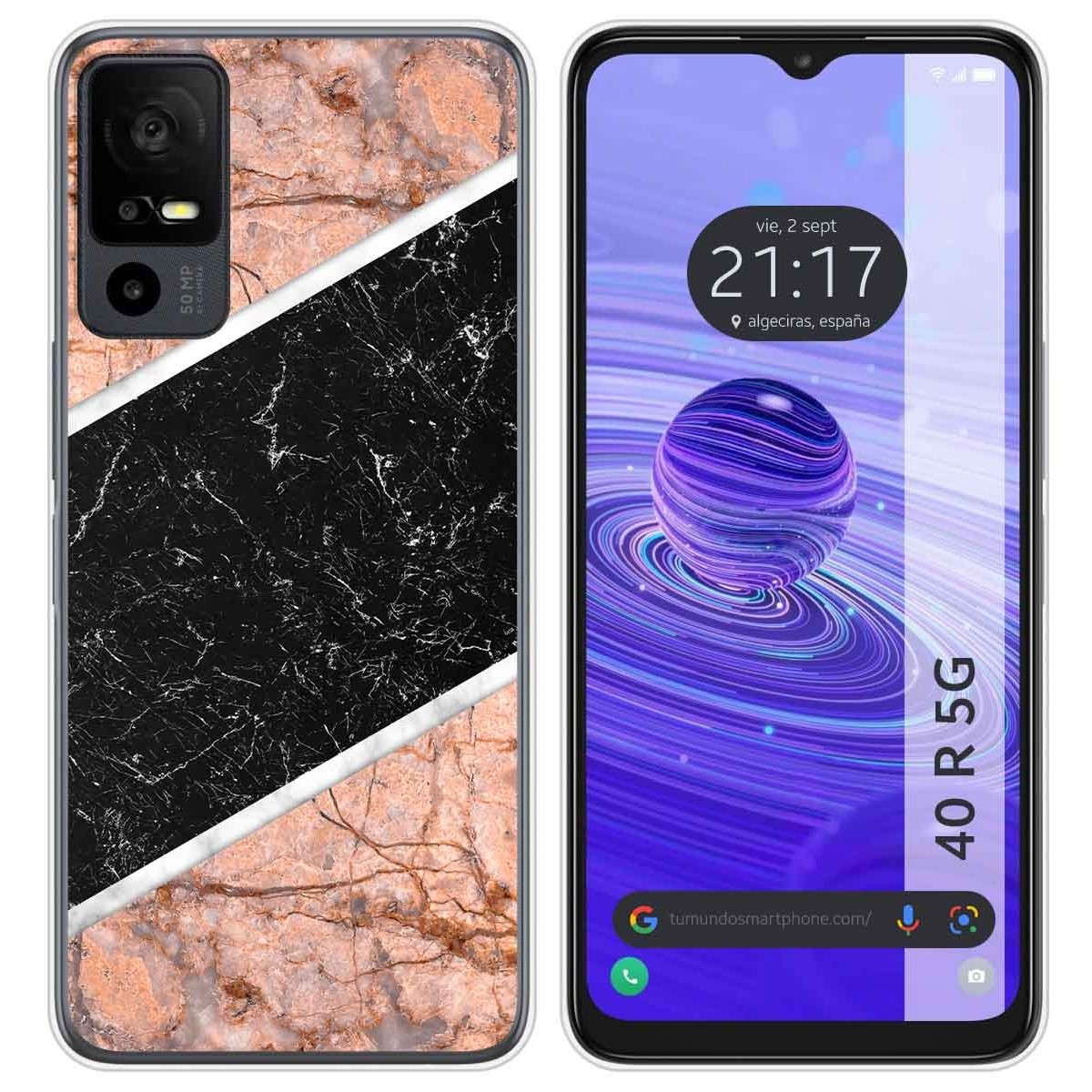 Funda Silicona para TCL 40 R 5G diseño Mármol 07 Dibujos