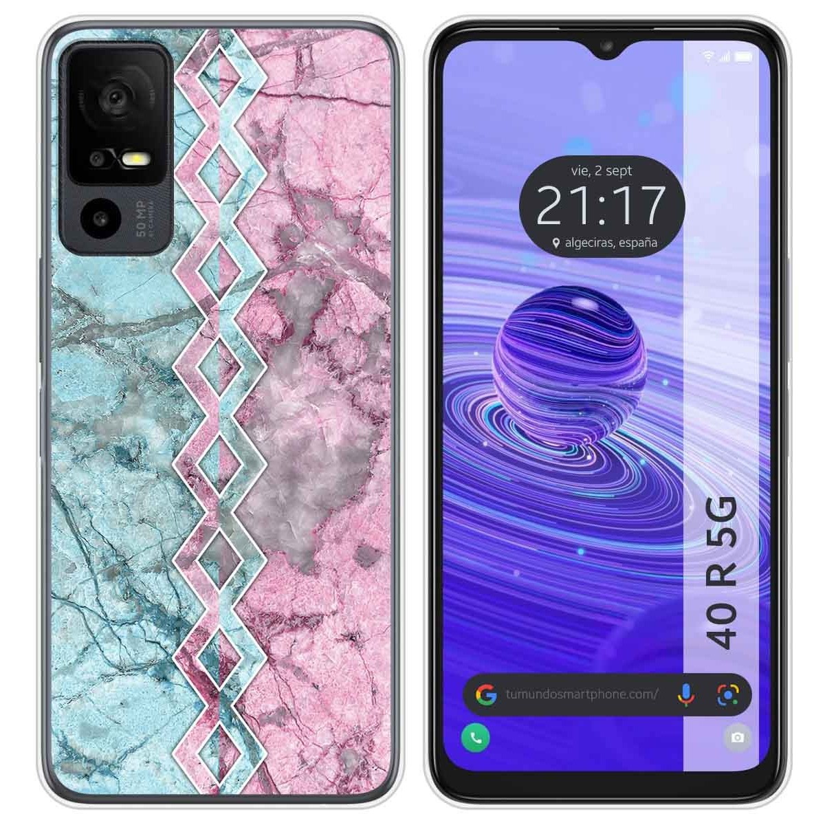 Funda Silicona para TCL 40 R 5G diseño Mármol 08 Dibujos