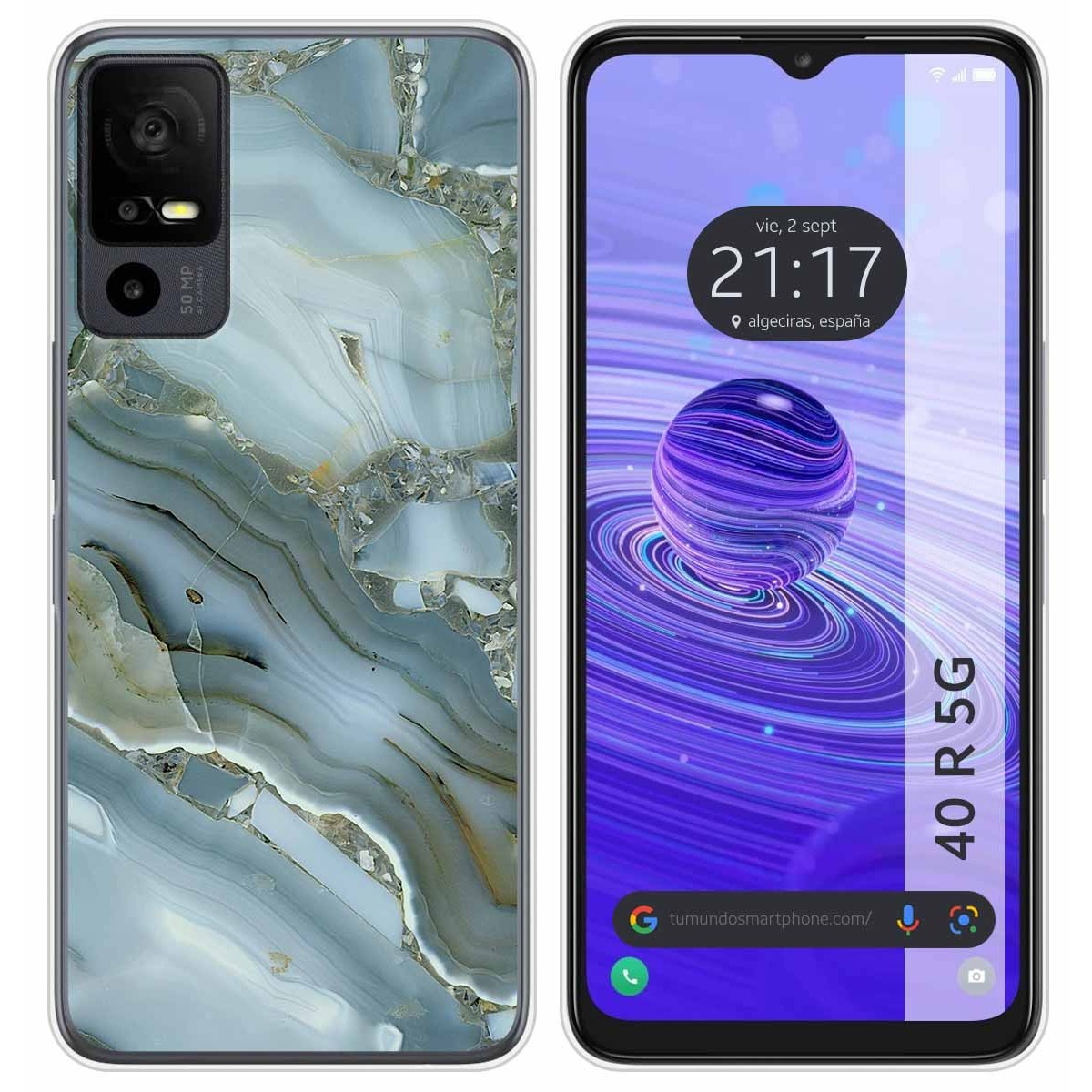 Funda Silicona para TCL 40 R 5G diseño Mármol 09 Dibujos