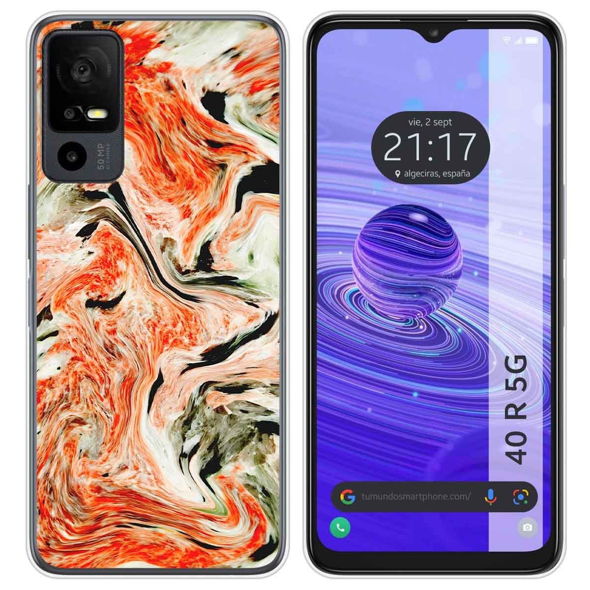 Funda Silicona para TCL 40 R 5G diseño Mármol 12 Dibujos
