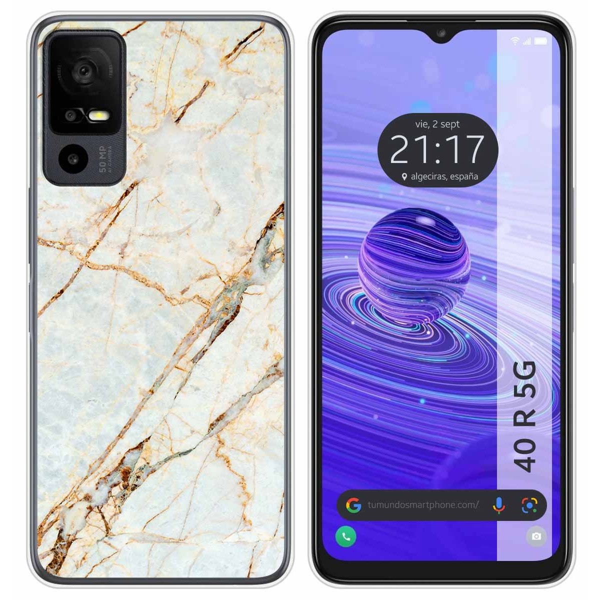 Funda Silicona para TCL 40 R 5G diseño Mármol 13 Dibujos