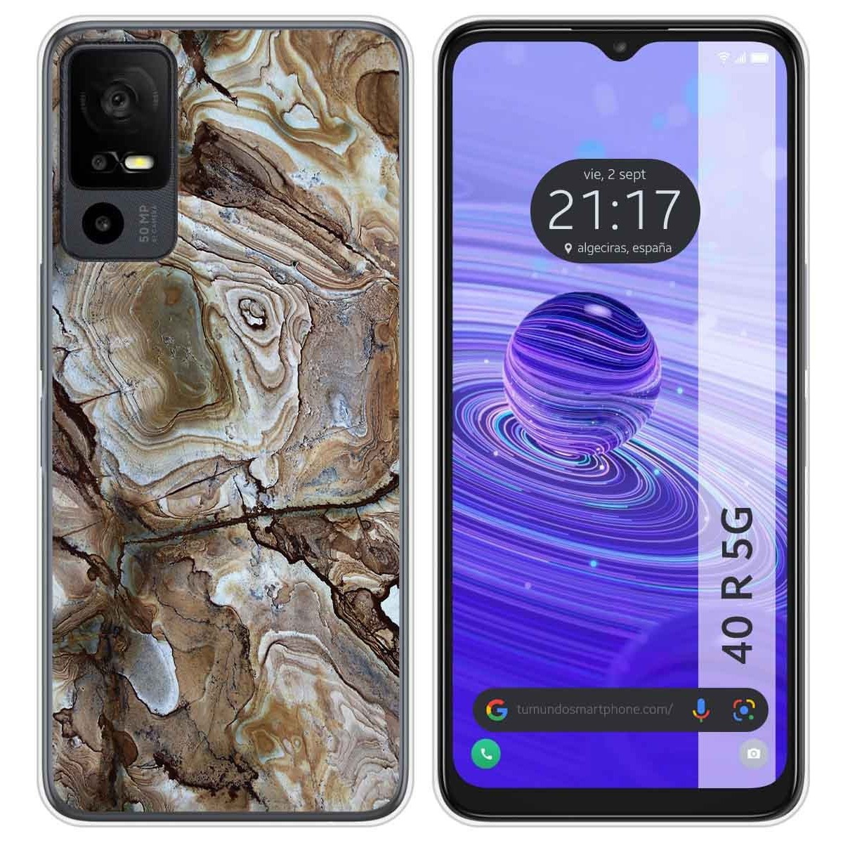 Funda Silicona para TCL 40 R 5G diseño Mármol 14 Dibujos