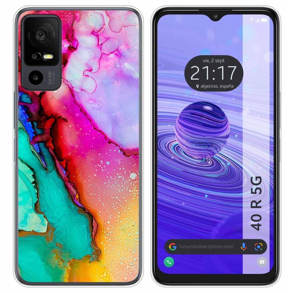 Funda Silicona para TCL 40 R 5G diseño Mármol 15 Dibujos