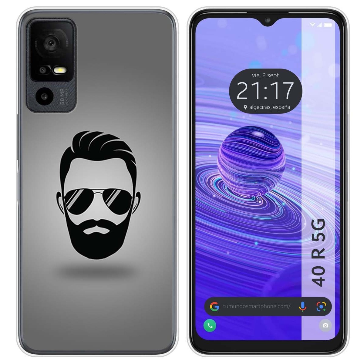 Funda Silicona para TCL 40 R 5G diseño Barba Dibujos