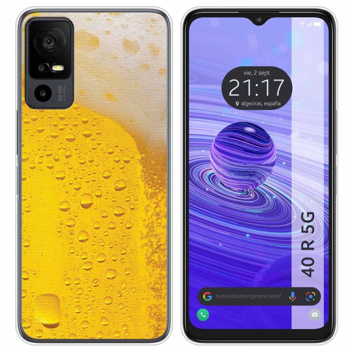 Funda Silicona para TCL 40 R 5G diseño Cerveza Dibujos