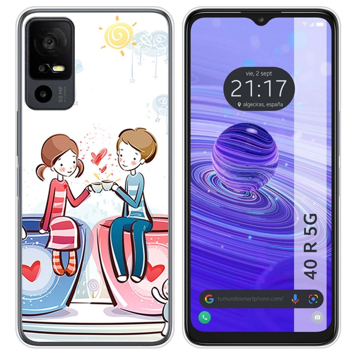 Funda Silicona para TCL 40 R 5G diseño Café Dibujos