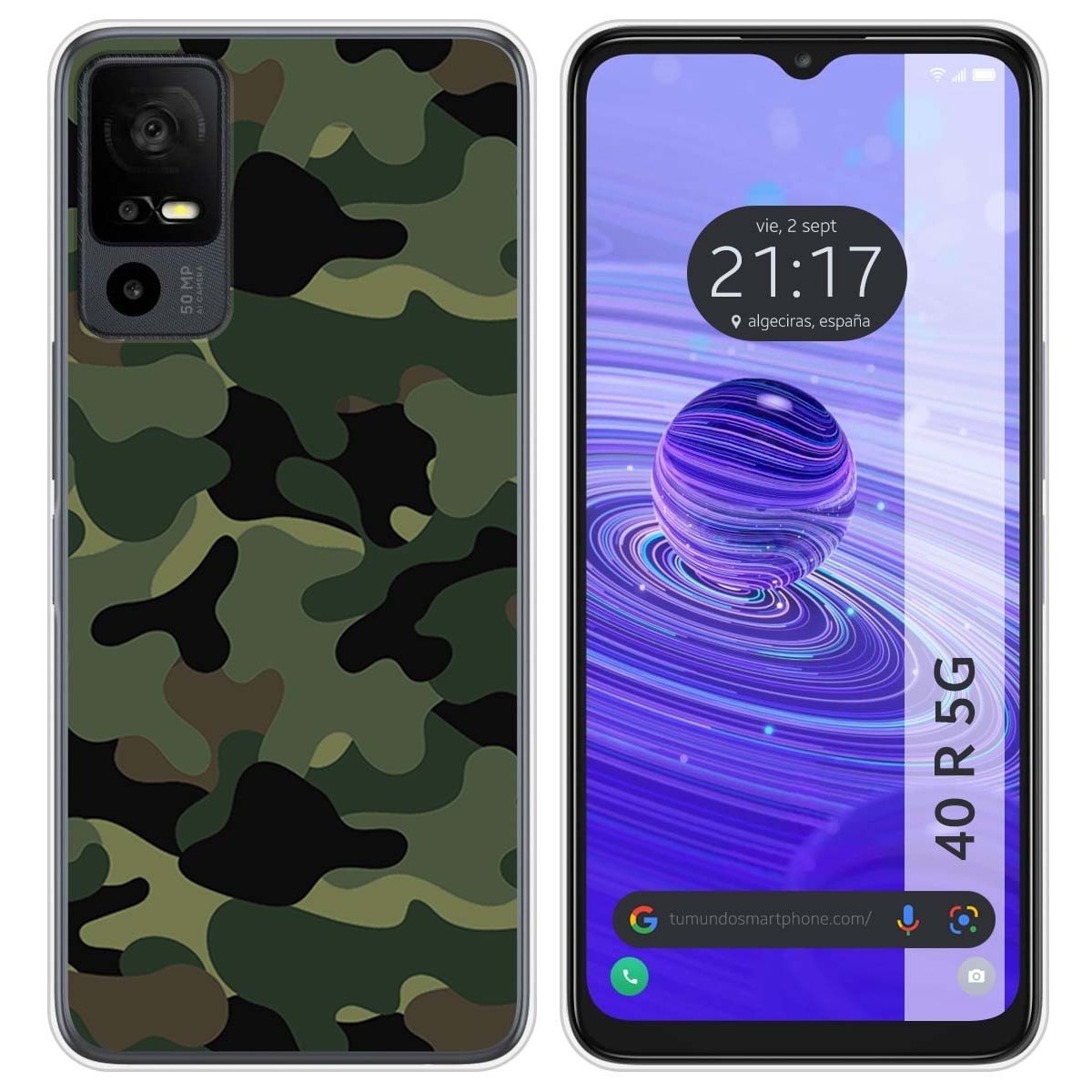 Funda Silicona para TCL 40 R 5G diseño Camuflaje Dibujos