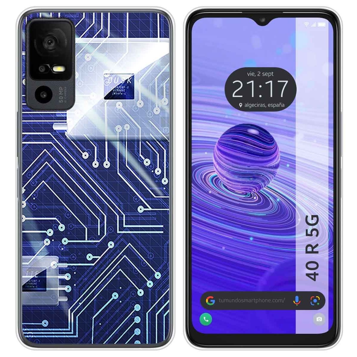 Funda Silicona para TCL 40 R 5G diseño Circuito Dibujos